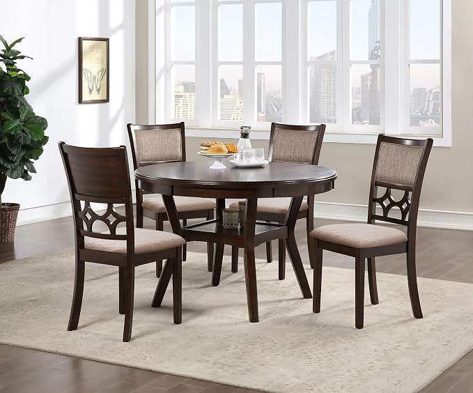 Fuloon Waterproof Seat Cushion Covers 4 PCS, Stretch Jacquard Chair Seat Covers Washable Dining Room Chair Slipcovers Removable Kitchen Cushion Protector (4, Waterproof-Khaki)