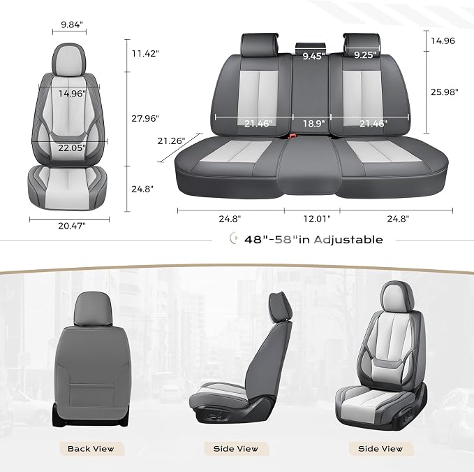 Coverado Car Seat Covers, Seat Covers for Cars, Waterproof Leather Auto Seat Protectors, Leather Car Seat Cushion, Car Interiors Accessories Universal Fit for Most Cars