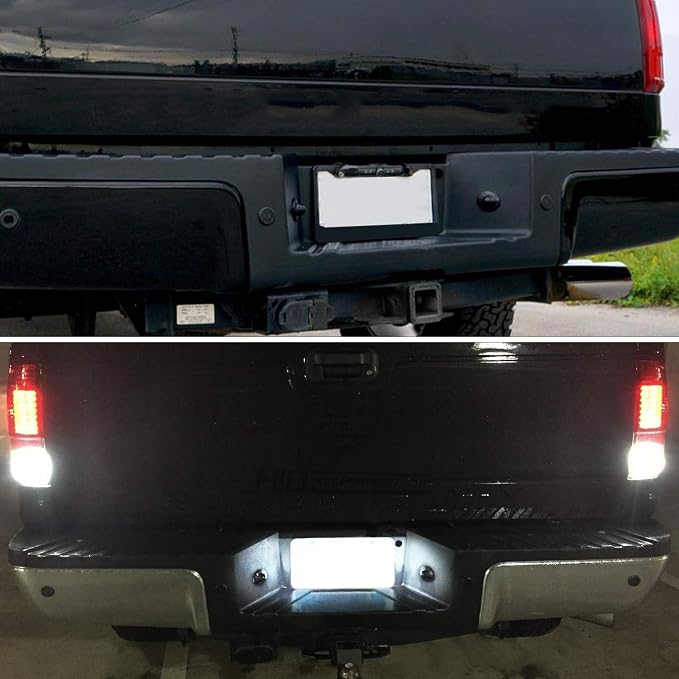 LED License Plate Lights Tag Light Lamp Assembly Compatible with Ford F150 F250 F350 Super Duty Ranger Explorer Bronco Excursion Expedition, 6500K Black, Pack of 2