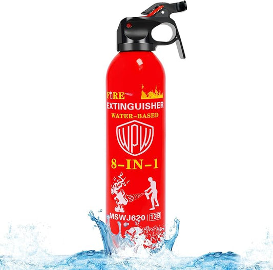 Portable 21oz 8-in-1 Water-Based Fire Extinguisher for Home Car Kitchen | Large Volumn 620ml, Upgraded Solution for A, B, C, K Fires, Extinguisher with Wall Mount for Vehicle Boat Emergency Supplies
