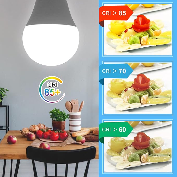 Candelabra LED Light Bulbs 60-Watt Equivalent, Daylight White 5000K, E12 Candelabra Base, 6 Watt A15 LED Bulbs for Ceiling Fan, Vanity Mirror Light | 6-Pack