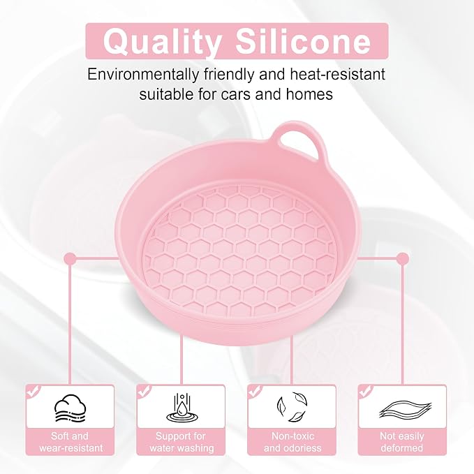 SINGARO Car Cup Holder Coaster, 4PCS Silicone Cup Holder Insert, Universal Non-Slip Cup Holders, Car Interior Accessories for Women and Man, Pink