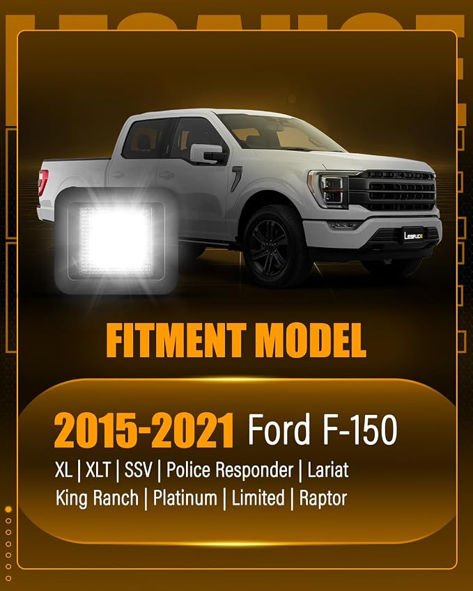 LESAUCE LED License Plate Lights for 2015-2020 2021 2022 Ford F-150, LED Tag Lights for 2017-2020 Raptor, 6000K White, Plug N Play, 2PCS