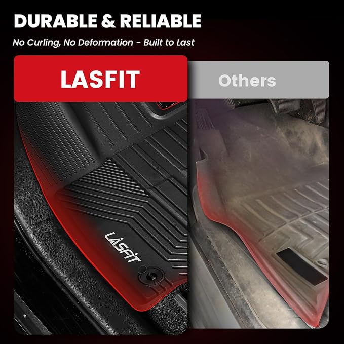 LASFIT Floor Mats for Toyota RAV4 2019-2025 Gas(Not Fit Hybrid/Prime) All Weather TPE Custom Fit Floor Liners for RAV 4 LE/XLE/Limited/Adventure/XLE Premium/TRD Off-Road Front&Rear 2 Row Car Mats