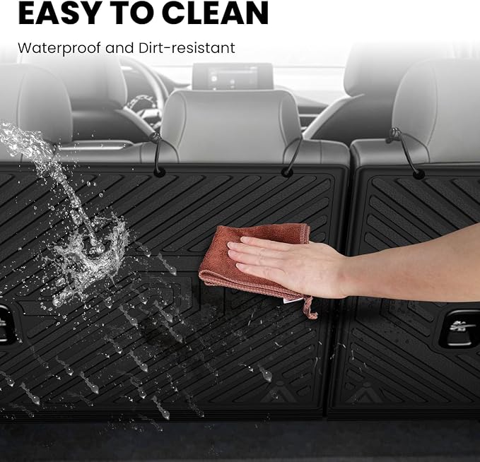 LASFIT All Weather Floor Mats for Honda Civic 2022-2026 - Back Protector | 3D laser custom fit for 22-26 Civic(Only fit Hatchback) | Flexible non-curl recyclable TPE | anti-slip & easy wash
