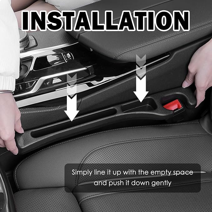 2 Pack Bendable Car Seat Gap Filler Organizer,No Drops Car Seat Gap Plug with Storage Slot Extra Space, Easy Install Universal Cars Gaps Seats Filler Cars Accessories