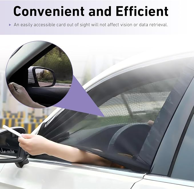 4PCS Car Window Shades, Mesh Side Window Sun Shade, Stretchy Front Rear Window Screen Covers, Breathable Mesh Sunshade for Camping, Heat Block Anti-UV Rays, Privacy, Universal for Sedan (CAR)