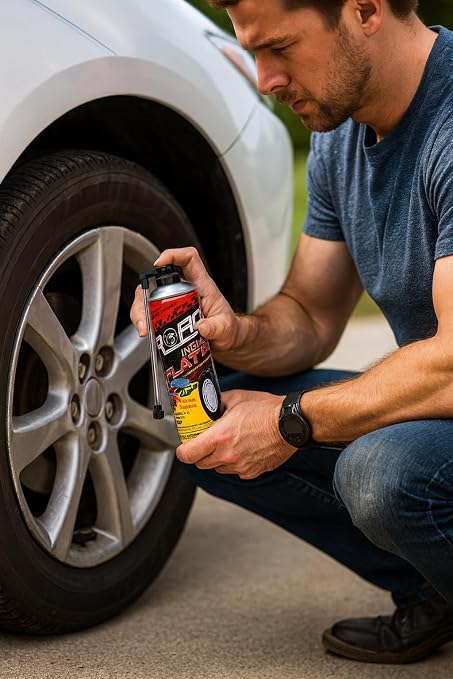 Road Instant Fixes Flat Tire Easy Hose Tire Inflator Air Filler Sealant 16oz (1 Pack)