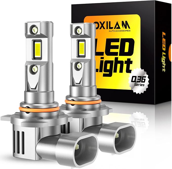 OXILAM 9012 LED Light Bulb, 12X Brighter 6500K Cool White, Anti-Flicker, 60,000-Hour Lifespan, Easy Plug-N-Play, IP68 Waterproof, HIR2/HIR2LL Fog Light Replacement for Cars Trucks SUVs, Pack of 2