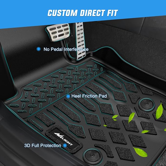 Nilight TPE Floor Mats for Toyota Sienna 8 Seats 2021 2022 2023 2024 2025 All Weather Custom Fit Heavy Duty Floor Liners