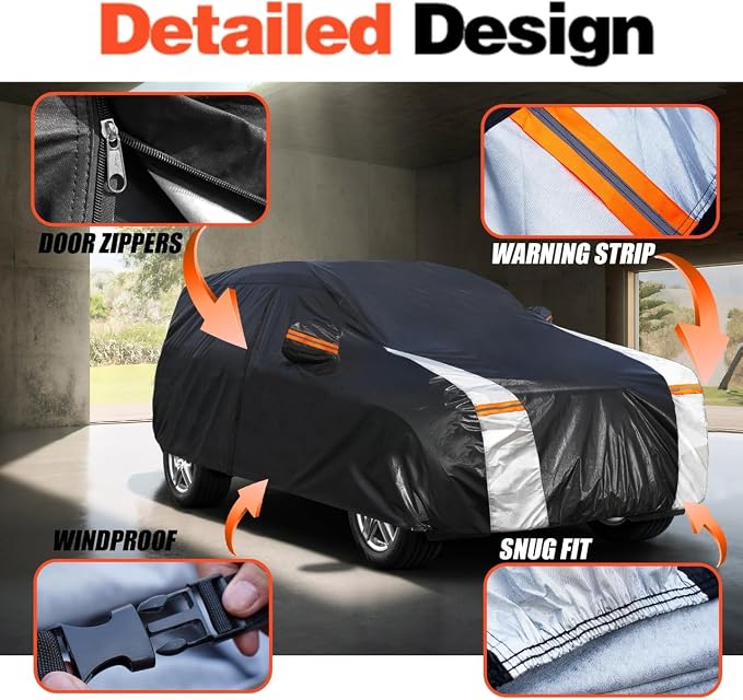 Lexus RX Car Cover 100% Waterproof All Weather, Gift with Towel, 10 Layers SUV Car Cover Custom Fit 2003-2026 RX/RX350/RX450/RX500, Outdoor Car Covers Rain Sun UV Protection with Door Zipper.