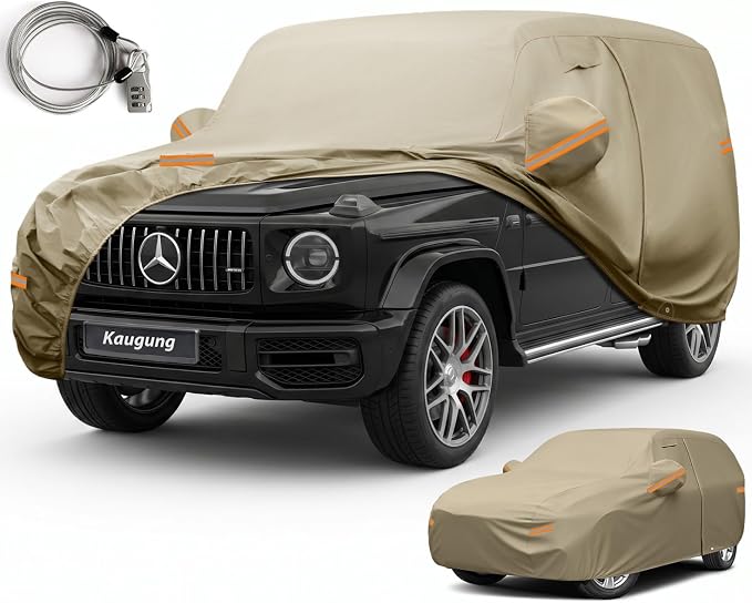 Kaugung Custom Fit Car Cover for Mercedes Benz G-Class G500 G550 G55 G63 G65 (2004-2026), Heavy Duty All Weather Waterproof Outdoor SUV Cover, Sun Rain UV Protection with Driver Door Zipper & Vents