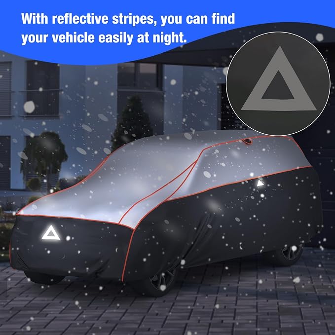 Favoto Hail Protector Car Cover Waterproof SUV Car Cover | Hail Snow Rain Protection Padded Outdoor Heavy Duty with Reflective Strips Full Exterior Cover Fit for SUVs up to 198"