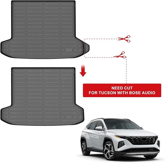 Auxko All Weather Floor Mat & Cargo Mat Fit for 2026 2025 2024 2023 2022 Hyundai Tucson Gasoline(Not Hybrid or PHEV) TPE Liner Tucson Accessory Set All Season Odorless Anti-Slip Floor Trunk Liner