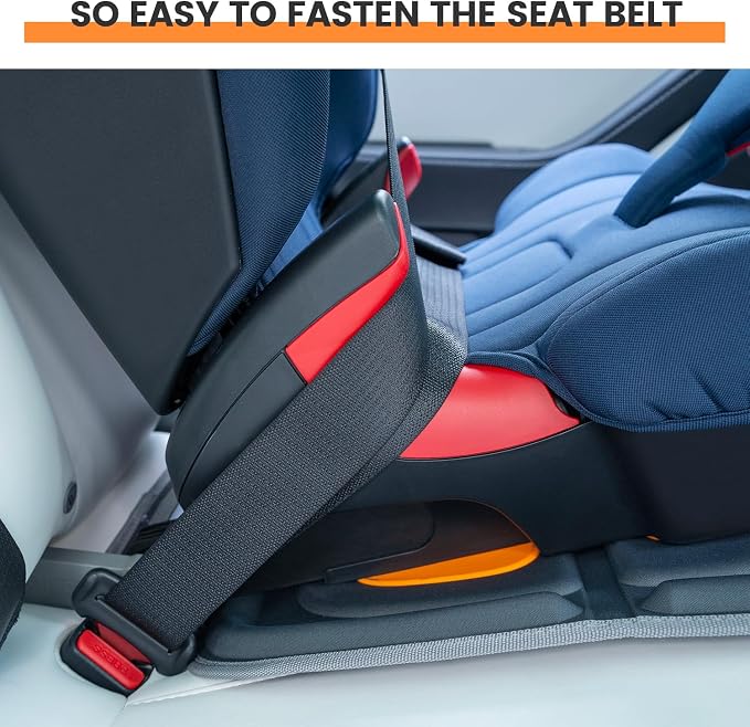HEYTRIP Car Seat Protector, 2 Packs, Rear-Facing/Forward Facing Car Seat Mat for 0~12 Years Old Children, Waterproof, Easy Cleanup, Non-Slip, Fit Most Car Seats(Dark Grey Orange)