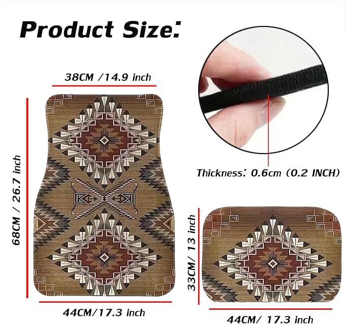 Car Floor Mats Non-Slip Automotive Floor Mats All-Weather Front Rear Car Floor Foot Mat Sets of 4 Pieces Foot Mats Rugs Carpet for Car Trucks SUV Sedans (Rhomb)