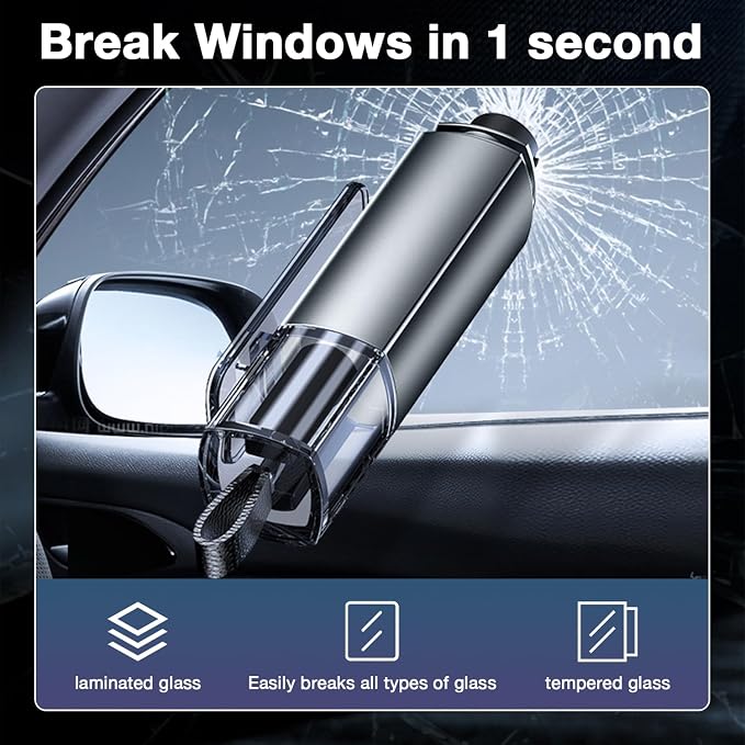 MOTORBUDDY Car Window Breaker Tool, Window Breaker Seatbelt Cutter, Emergency Glass Breaker and Auto Escape Tool，Car Accessories