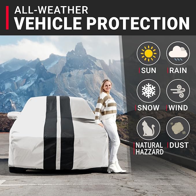 iCarCover Fits [2002-2010 Lexu s SC] Premium Custom Car Cover Waterproof All Weather Resistant Outdoor Indoor Sun Snow Storm UV Protection Form-Fit Padded Cover with Straps - Light Gray/Black