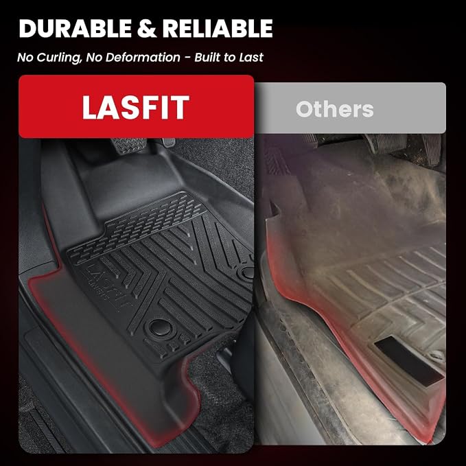 LASFIT Full Set Floor Mats for 2024-2026 Lexus GX550 5-Seats with Cool Box | Custom Fit All Weather TPE Floor Liners with Cargo & Backrest Mats, Full Coverage for Front & Rear Rows, Black