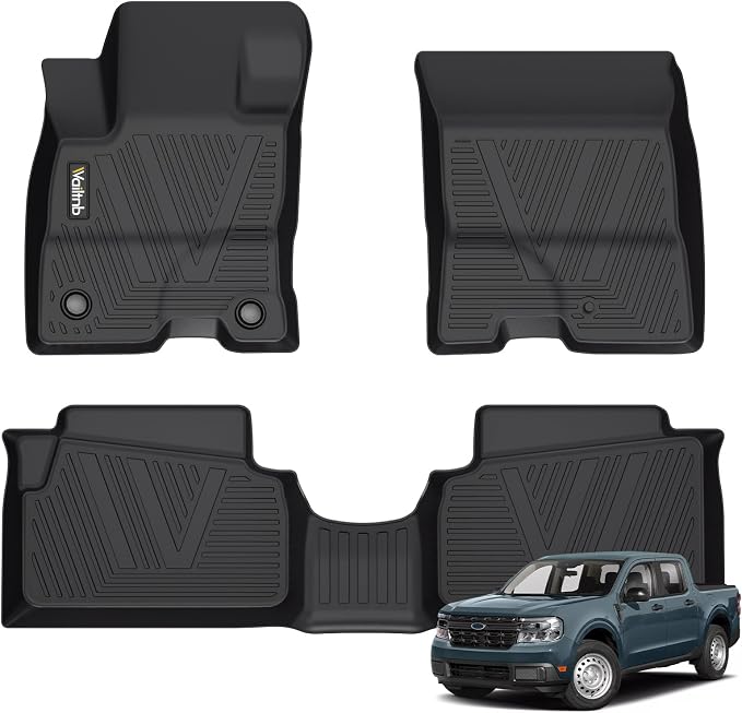 All Weather Floor Mats Custom for Ford Maverick Hybrid 2026 2025 2023 2022 Protection TPE Rubber Waterproof Non-Slip Durable Floor Liners Fits Front& 2nd Row Full Set Black Accessories