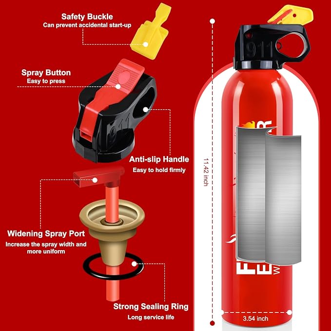 Fire Extinguisher for Home - 6pack Car Fire Extinguisher with Wall Mount, Small A B C K Fire Extinguisher, Water-Based Fire Extinguishers for Car/House/Kitchen/Truck/Marine/Boat/Vehicle/utv/rv