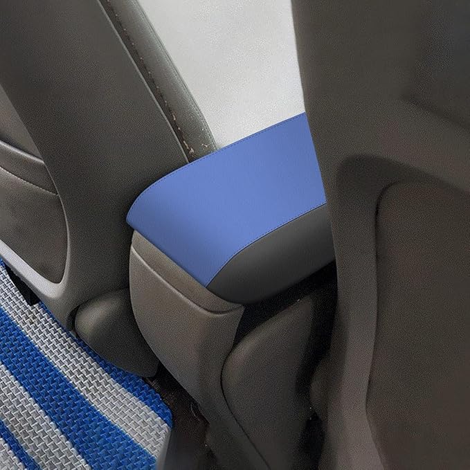 AOMSAZTO Console Covers for 2006-2011 Honda Civic Black with Blue Leather