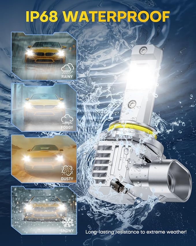 AUXITO H10 9145 LED Fog Light Bulbs, 6500K Ultra White 1000% Increased Brightness, Precision 1:1 Mini Design, Simple Plug Play Installation, Stable Illumination, 99% Vehicles Supported, Pack of 2