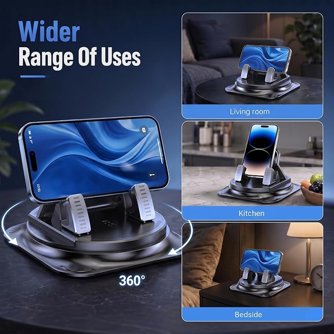 360 Degree Rotatable Car Phone Holder, Non-Slip Dashboard Cell Phone Holder, Universal Car Phone Mount Stand for Navigation and Viewing