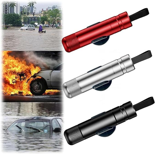 3 Packs SafeHammer Window Breaker Seatbelt Cutter, 2026 Upgraded Safe Hammer Glass Breaker Under Water, Car Emergency 2-in-1 Escape Tool with Base