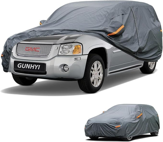 GUNHYI Premium Car Cover Custom Fit GMC Envoy(2002–2010), 16 Layers Heavy Duty Car Cover Waterproof All Weather with Zipper Door for Sun Rain Snow Dust Uv Protection