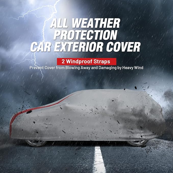Favoto Car Cover Waterproof Custom Fit for Honda CRV Car Cover (1995-2026) | Windproof Heavy Duty Car Cover for Automobiles Outdoor with Reflective Strips All Weather Rain Dust Snow UV Protection