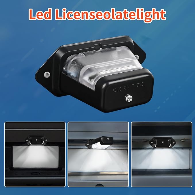 LED License Plate Light, Trailer License Plate Holder-Bracket Mount, Waterproof 12V DC License Tag Light, Universal Submersible Tag Lamp for Auto Work Utility Flat Bed Box Semi Truck RV