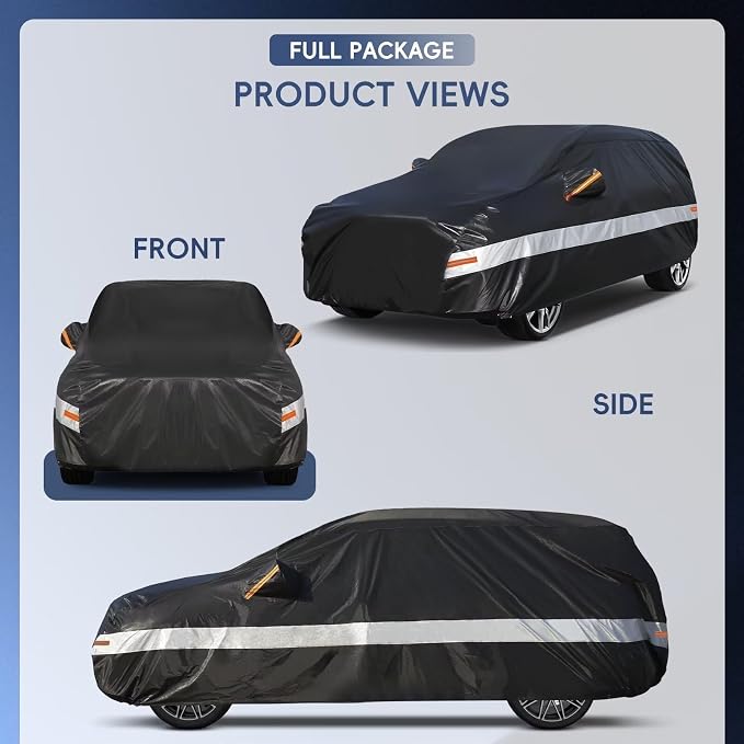 10 Layers SUV Car Cover Custom Fit for Buick Enclave (2007-2026), Waterproof All Weather for Automobiles, Outdoor Full Cover Sun Dust Rain Protection with Cotton. Black