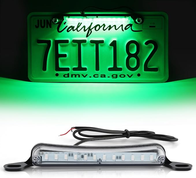 LivTee License Plate Light, Extremely Bright LED License Plate Lights Assembly for Trailer UTV ATV Truck RV Boat, Green