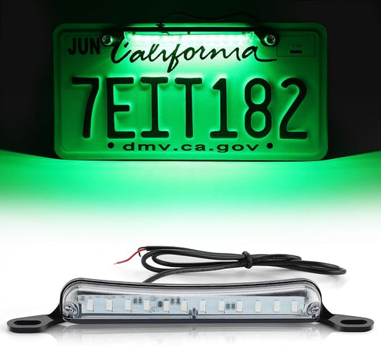 LivTee License Plate Light, Extremely Bright LED License Plate Lights Assembly for Trailer UTV ATV Truck RV Boat, Green