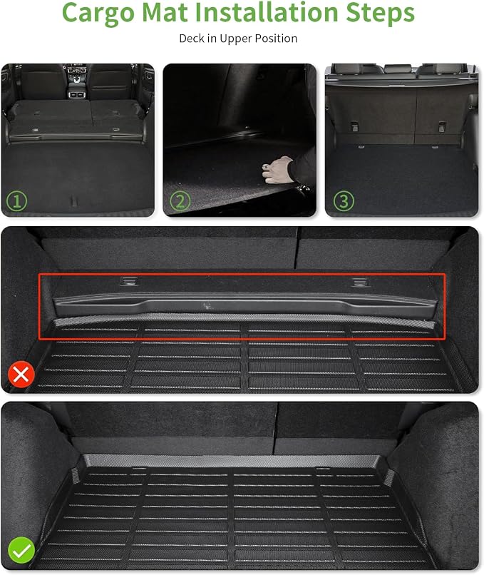 HAFIDI® Car Mats & Cargo Liner Set Fit for 2017-2022 Honda CRV Floor Mats | (Not fit EX-L & Hybrid) (Cargo Liner Only for Upper Position) All Weather Floor Liners TPE Automotive Accessories - Black