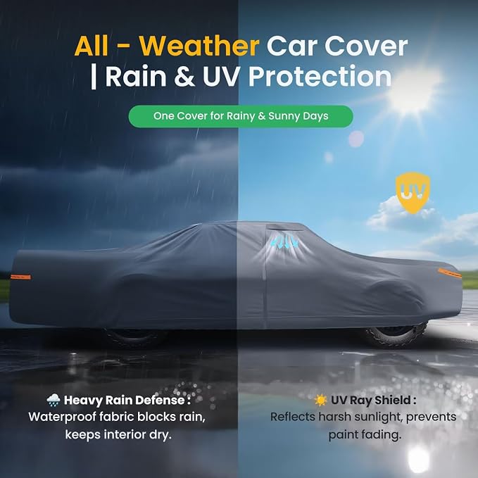Waterproof Buick Century(1993-2005) Car Cover with Breathable Vents, [Upgrade] Premium Covers with Cotton Liner and Zipper Door, Sun Rain Snow Dust Uv Protection.(Gift with Towel)
