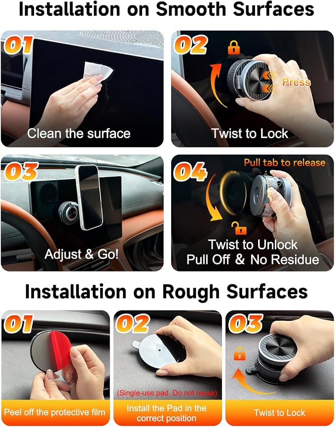 for MagSafe Car Mount Charger, 15W Fast Charging Magnetic Wireless Car Charger, Vacuum Magnetic Phone Holder [120LBS Ultra Suction Cup & 3800gf Magnet ] 780° Dashboard Car Bracket for iPhone & Android