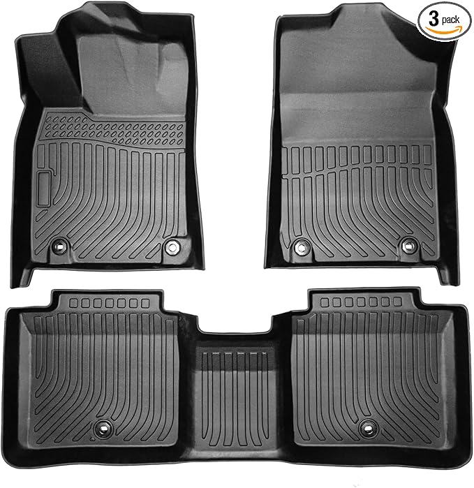 All Weather Rubber Car Floor Mats Compatible with 13-18 Lexus ES350 TPE Rubber Full Set Includes 1st 2nd Row Front Floor Mat(for 13-18 Lexus ES350)