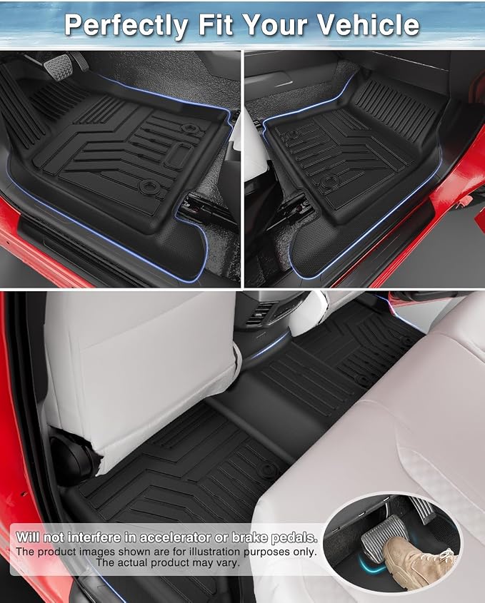 Mixsuper Forester Floor mats-Floor mat for Subaru Forester 2014 2015 2016 2017 2018,All Weather TPE Rubber Floor Liners Protection for Forester Accessories,2 Row Anti-Slip Car Mats, Black