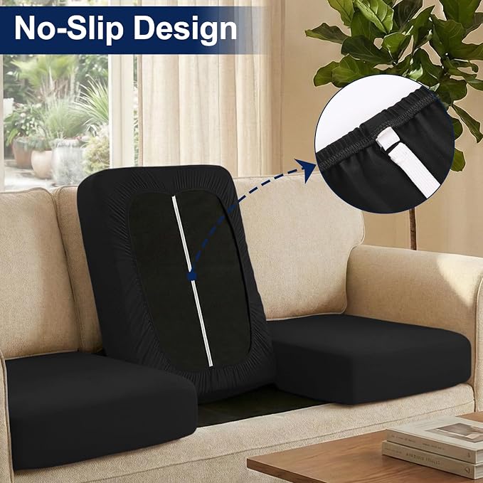 Smiry 8 Pcs Waterproof Patio Cushion Covers, Stretch Outdoor Furniture Covers