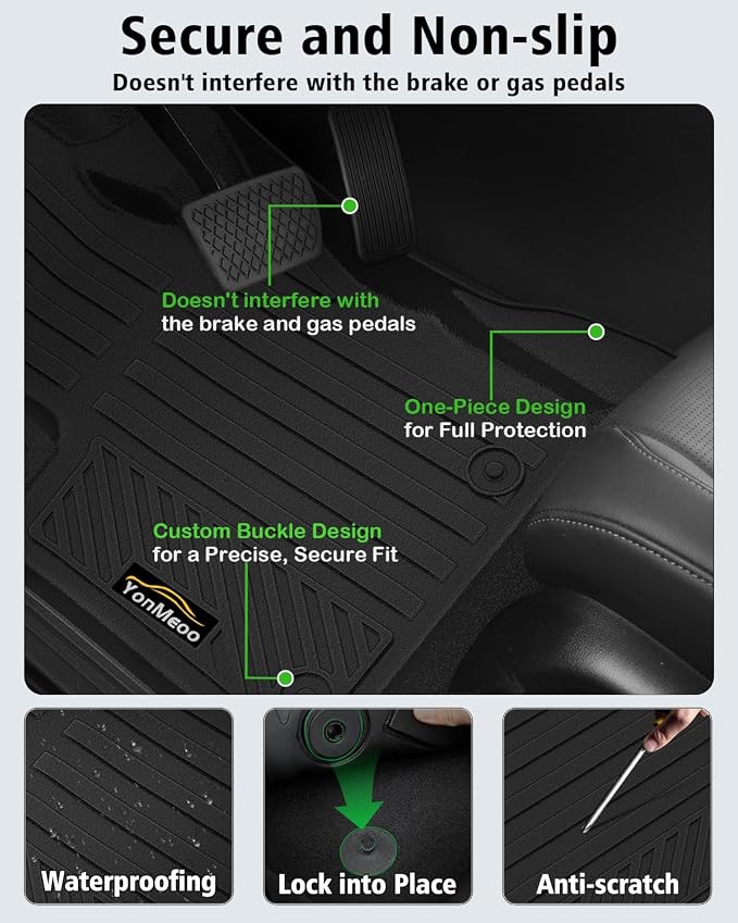 Floor Mats Custom Fit for Jeep Compass 2017-2025 2026 Trunk Mat with Backrest Mat All Weather TPE Rubber Cargo Liner Anti-Slip Full Set for Compass Accessories (Trunk Mat+Backrest Mats+Floor Mats) | All Weather TPE Rubber Floor Liners, Cargo Liner, Bac...
