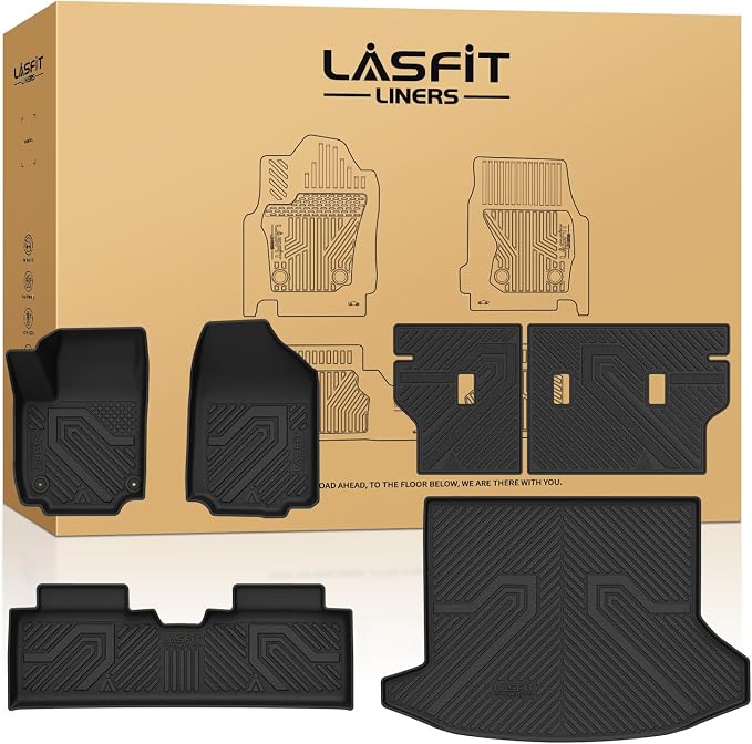 LASFIT Floor Mats & Cargo Liner with Backrest Mat 2025 2026 2027 for Chevy Equinox/GMC Terrain (Not for Equinox EV), All Weather TPE Custom Fit Floor Mats, Car Mats Full Set for Equinox/Terrain