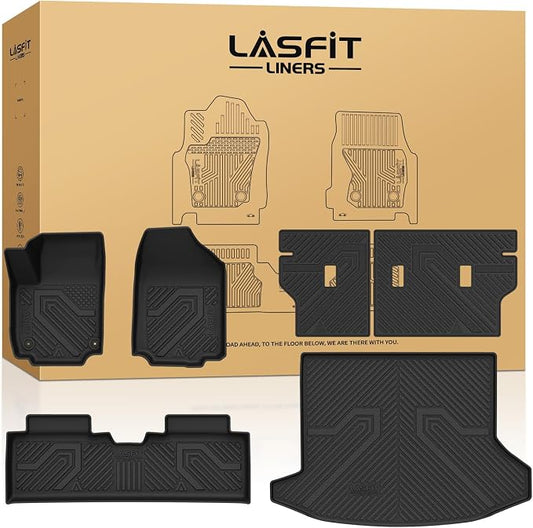 LASFIT Floor Mats & Cargo Liner with Backrest Mat 2025 2026 2027 for Chevy Equinox/GMC Terrain (Not for Equinox EV), All Weather TPE Custom Fit Floor Mats, Car Mats Full Set for Equinox/Terrain