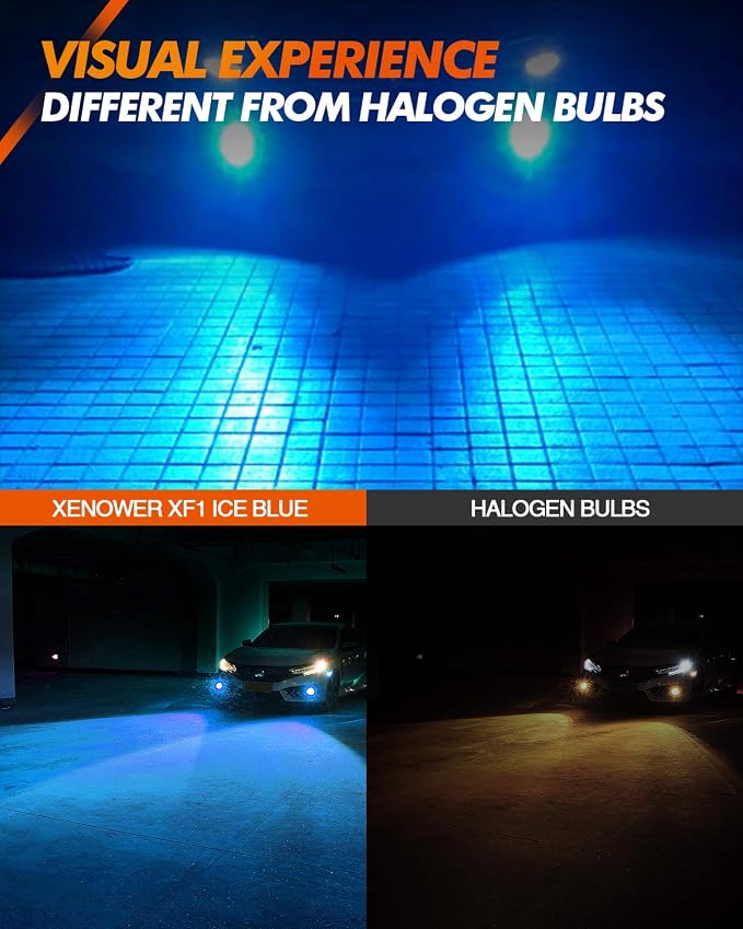 SEALIGHT 2504 PSX24W LED Fog Light Bulbs Blue, 4000 Lumens 12W High Power, 2504 PSX24W LED Fog Light DRL Bulbs Replacement For Cars, Trucks(Pack of 2)