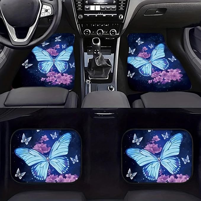 Car Floor Mats Non-Slip Automotive Floor Mats All-Weather Front Rear Car Floor Foot Mat Sets of 4 Pieces Foot Mats Rugs Carpet for Car Trucks SUV Sedans (NO.23)