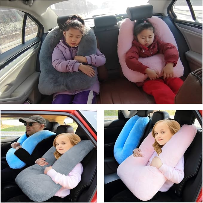FHSGGP Travel Pillow Car Pillow Kid Car Sleeping Red | The Sleeping Aid for Adults and Kids on Road Trips Kids Travel Pillow