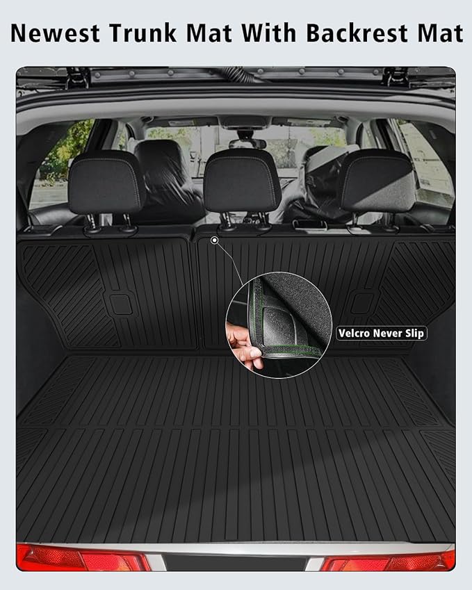 Floor Mats & Cargo Mat with Backrest Mat Custom for Hyundai Tucson 2022-2025 2026 Fuel (Not for Hybrid), Door Sill Guards, All Weather TPE Full Set Floor Liners Trunk Mat for Tucson Accessories