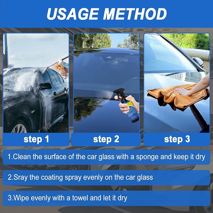Car Coating Spray,16.9oz Quick Effect Coating Agent, Advanced Car Quick-Acting Agent Sprays,Scratch Wax Coatings Spray Waterless Wash,Oil Film Glass Cleaner, Hydrophobic Coating(2Pcs)