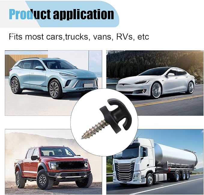 4PCS Car Cargo Net Hooks, Tie Down Hanging Fastener, Cargo Net Hardware Kit, Storage Organizer Net Clips, Car Trunk Hook Screw, Universal Mesh Pocket Hook for Most Cars
